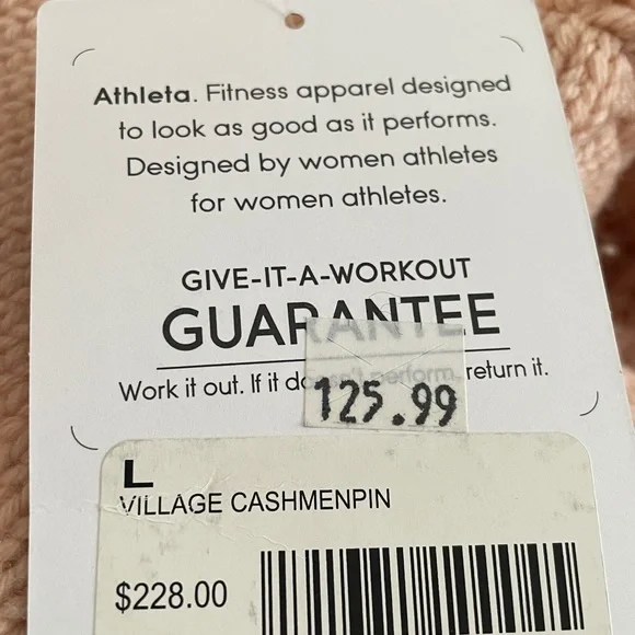 NWT Derek Lam Athleta L sweater Village Blush Pink Cashmere Crew Neck Chunky - Picture 12 of 12